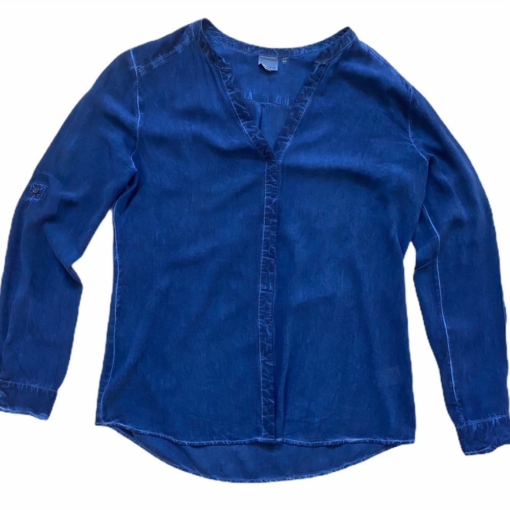 Ecru Button Up Shirt Blue Size XS